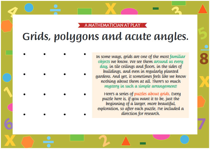 A Mathematician at Play: Puzzle 1